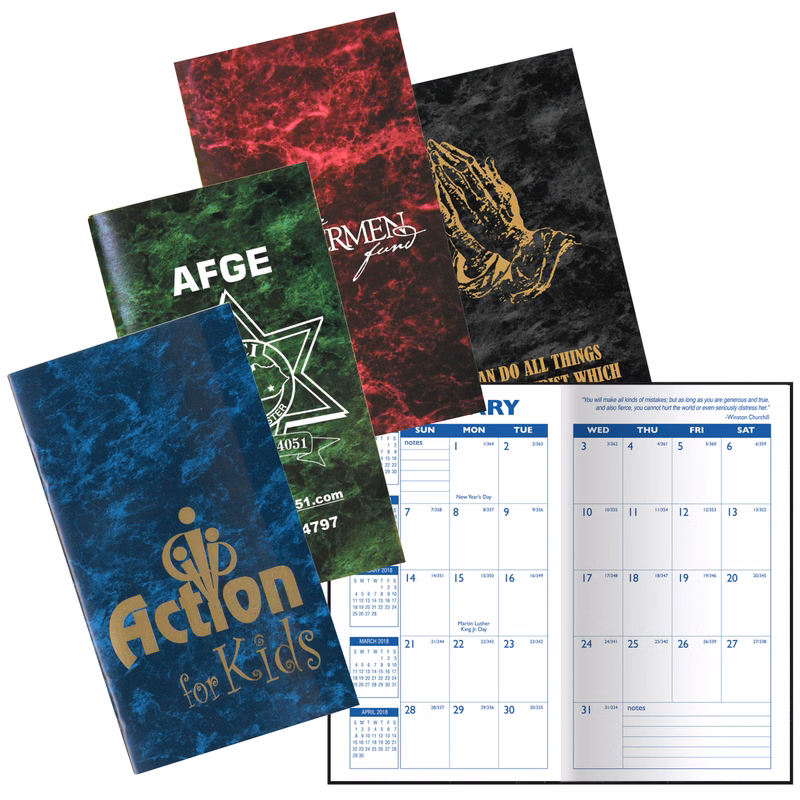 Cardstock Marble Cover Monthly Pocket Planner