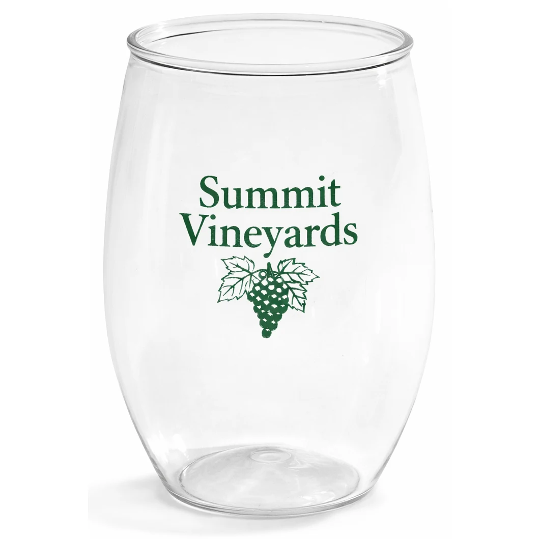 16 oz. Stemless Plastic Wine Glass 1