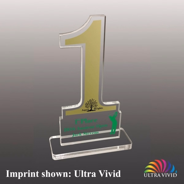 Number One Shaped Acrylic Award - Ultra Vivid Color