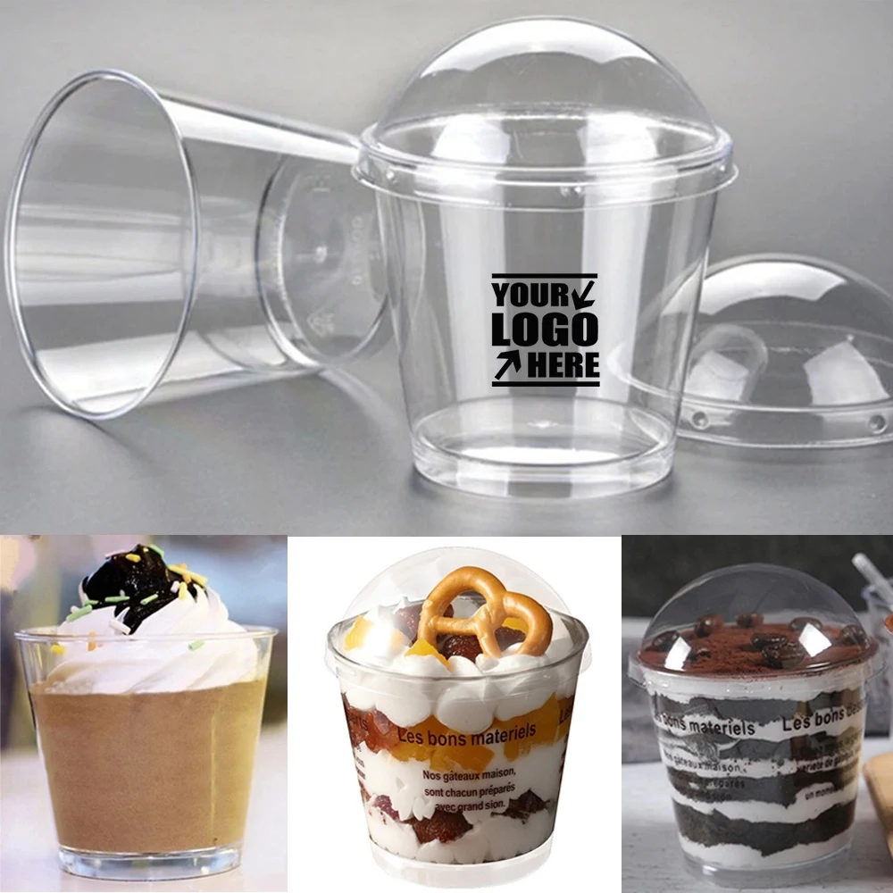 7Oz Plastic Dessert Cups With Lid 1