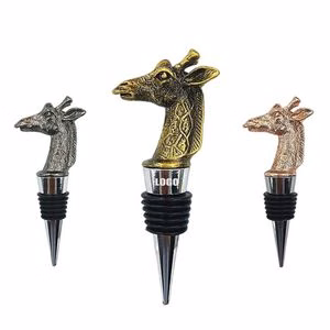 Elegant Giraffe Design Alloy Wine Stopper