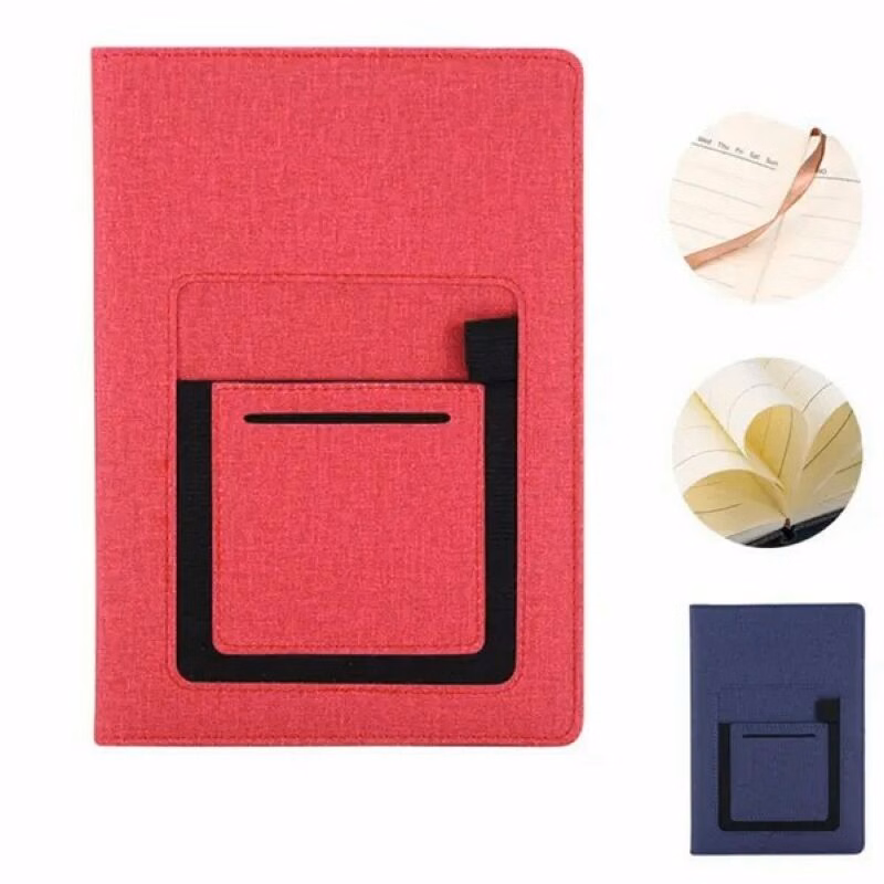 A5 Leather Multi-Pocket Notebook