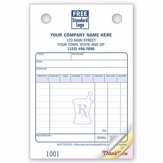 Pharmacy Register Forms, Small Classic
