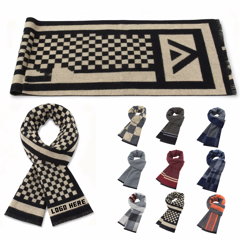 Casual Checked Wool-Blend Scarf