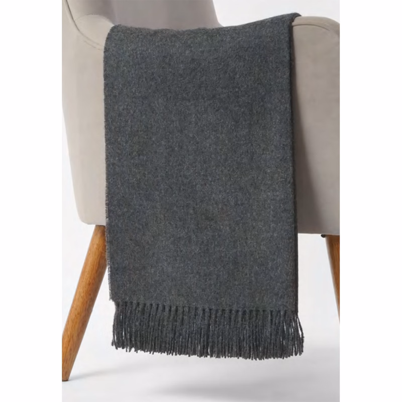 CLOSEOUT - Gray Alpaca Wool Throw Blankets