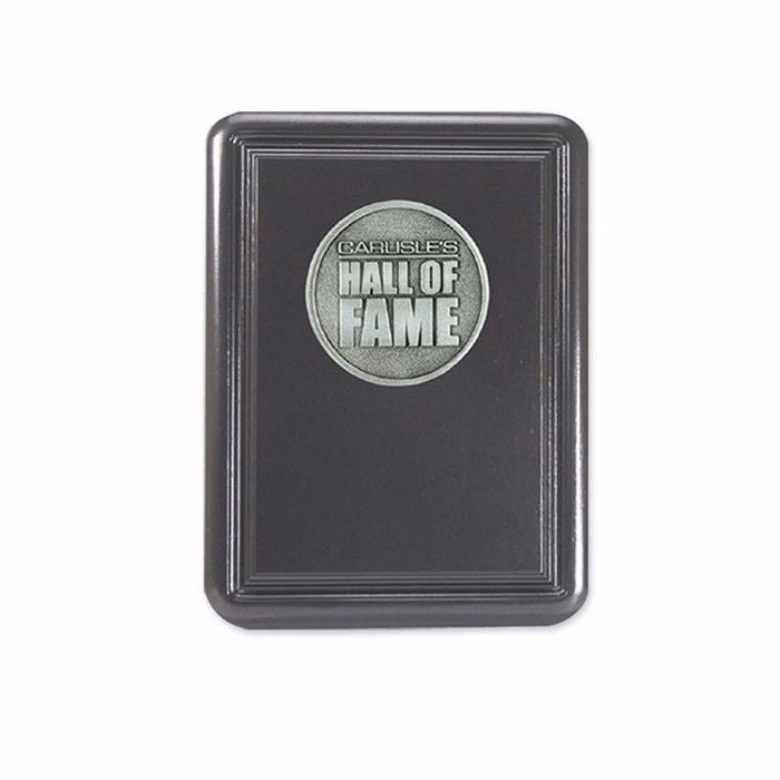 Black Lacquer Wood Plaque Rounded Corners & Border Detailing