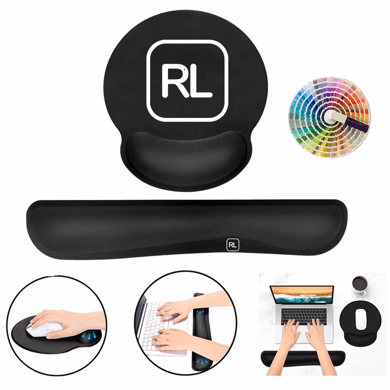 Premium Memory Foam Keyboard and Mouse Wrist Rest Pads Set