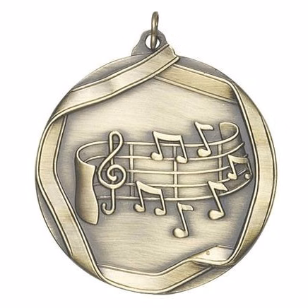 Music Die Cast Medal, 2 1/4"