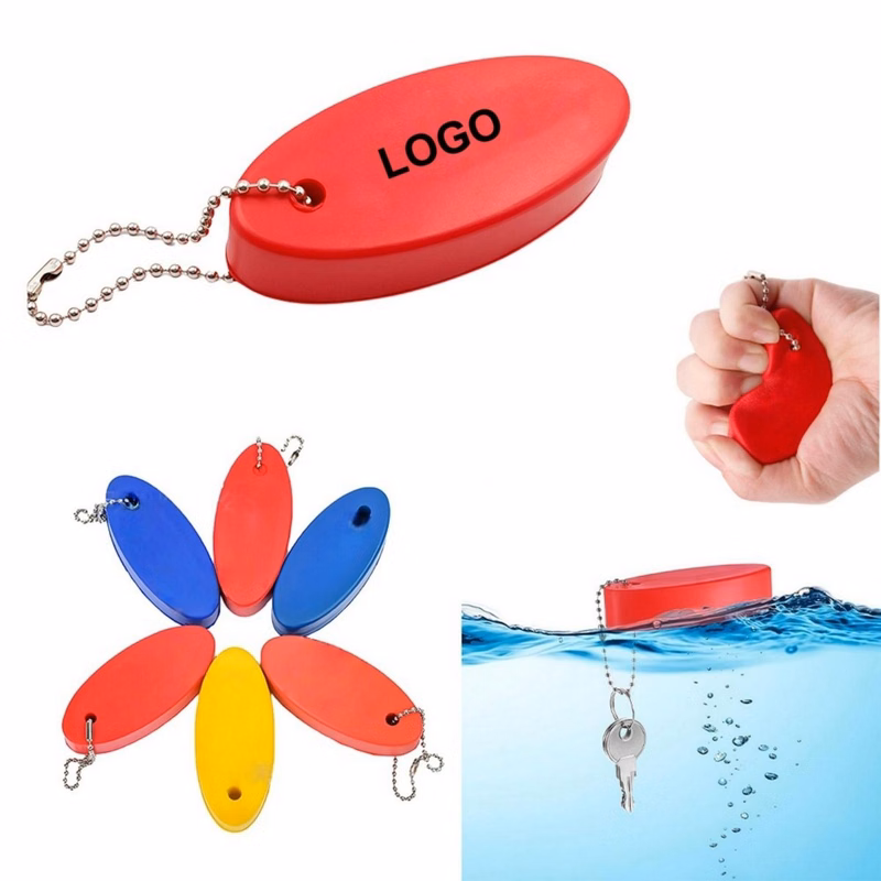 Custom Floating PU Foam Stress Ball Keychain With Chain
