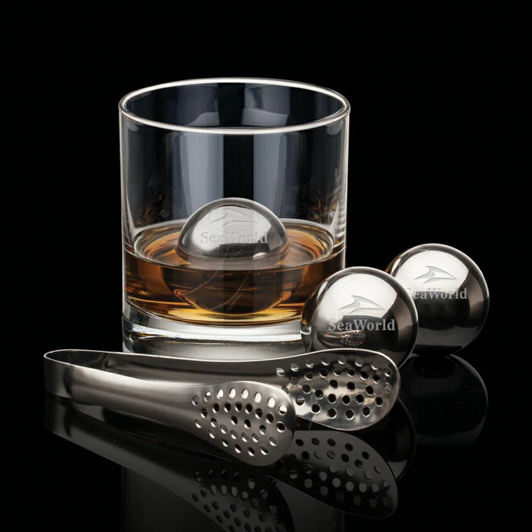 Swiss Force® Set of 2 Whiskey Balls & Tongs 1