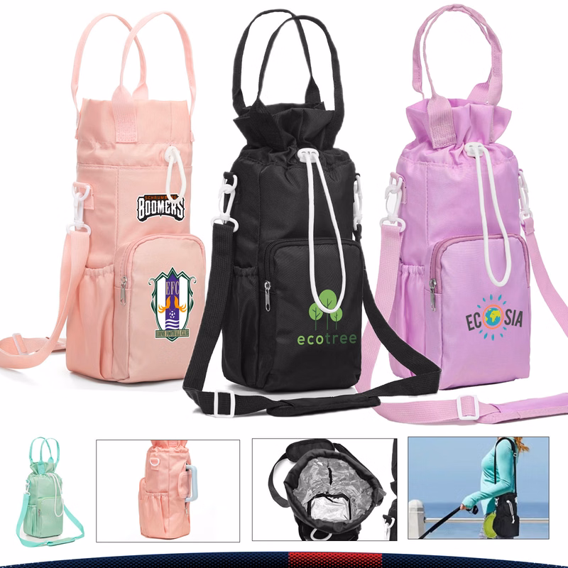 Janie Insulated Drawstring Water Bottle Bag