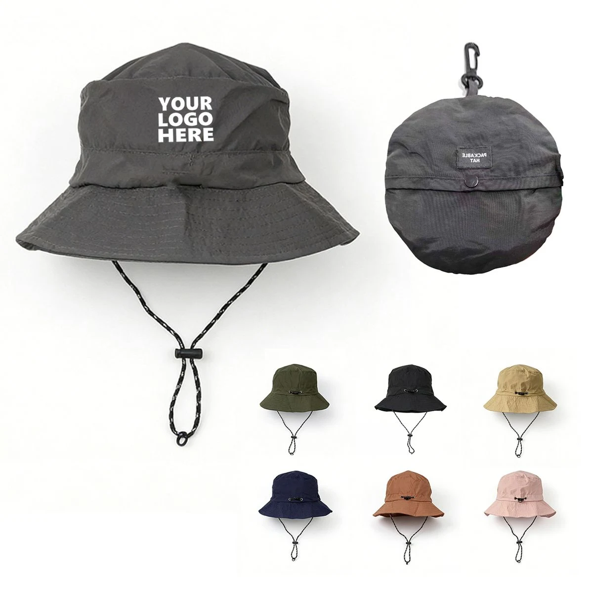 MOQ50 Adjustable Waterproof Packable Bucket Hat 1