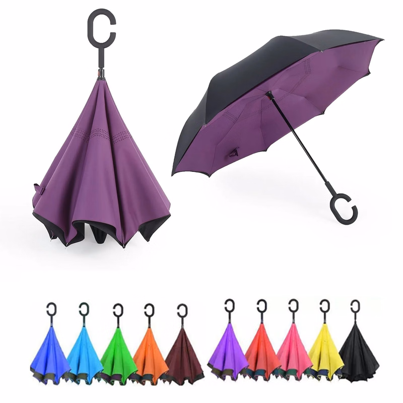 Car Reversible Straight Pole Double Tier Umbrella