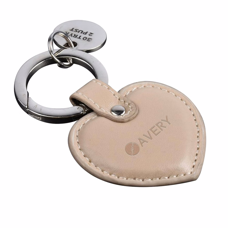 Heart Shaped Leather Key Holder with metal Charm