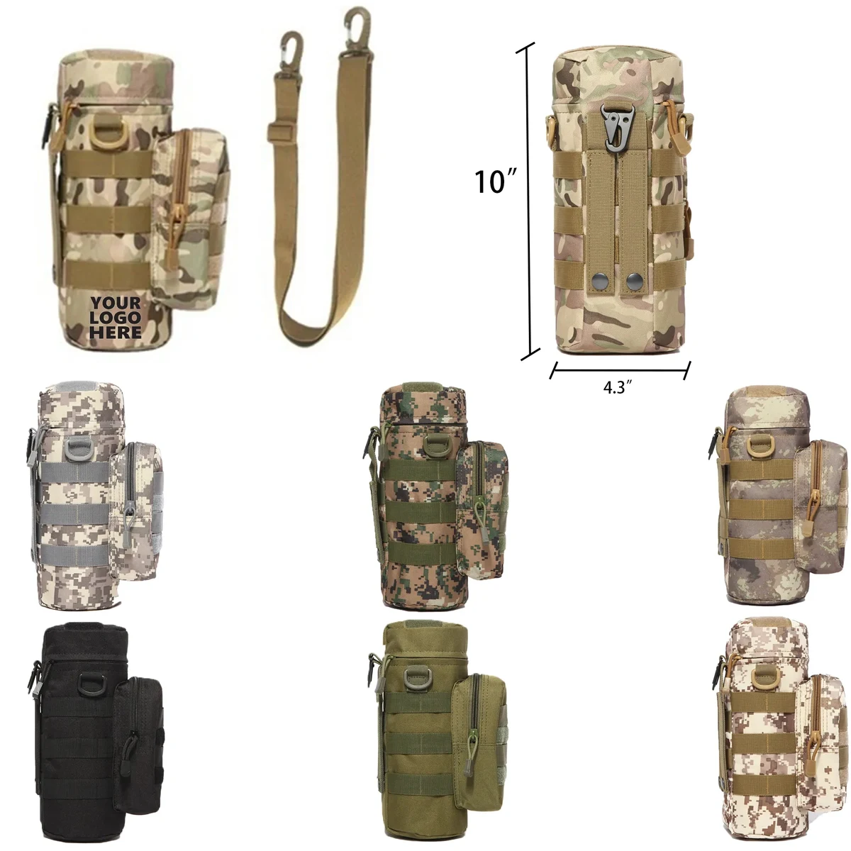 Tactical Outdoor Water Bottle Bag With Shoulder Strap 1