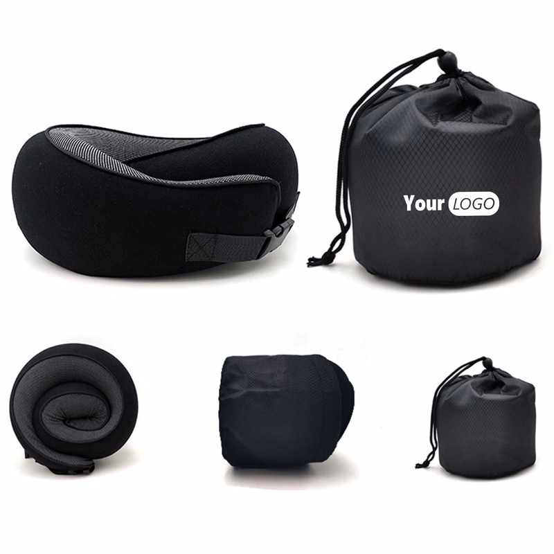 Other Fabric Ergonomic Travel Neck Pillow With Roll-Up Design