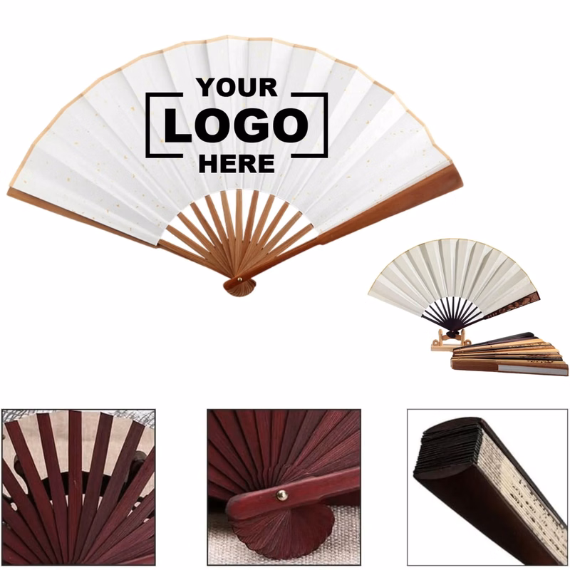 Folding Chinese Style Rice Paper Fan