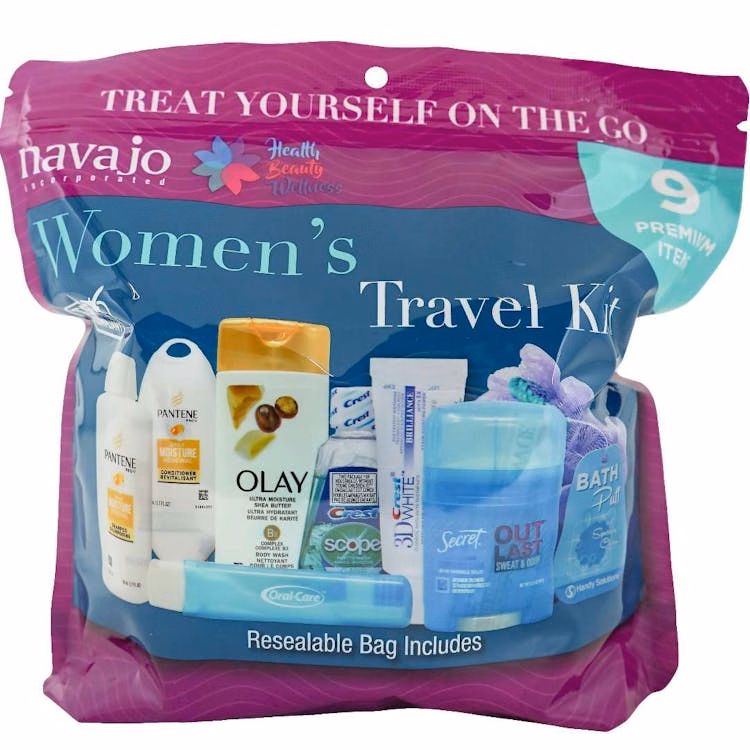 Women's Zip Bag Travel Kits - 9 Piece