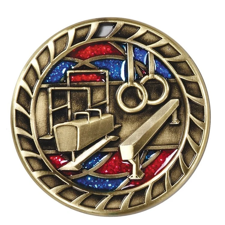 Gymnastics Glitter Medal, 2 1/2" 1