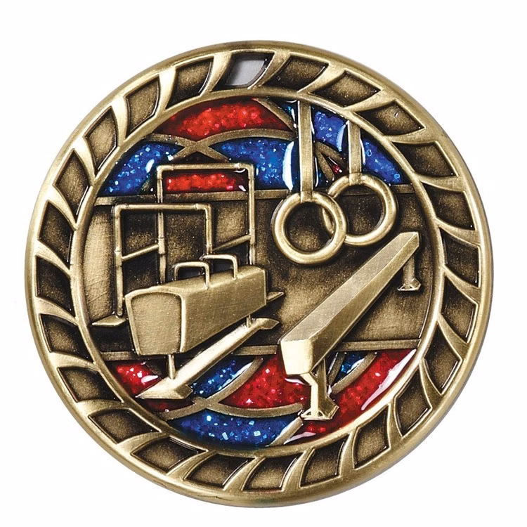 Gymnastics Glitter Medal, 2 1/2"