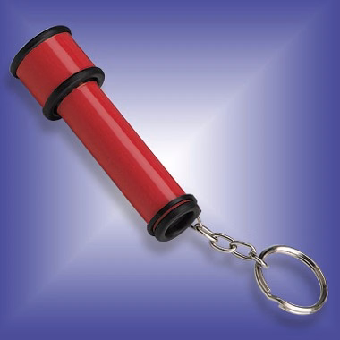 Mini Red Paper Kaleidoscope with Rotating Chamber Key Ring.