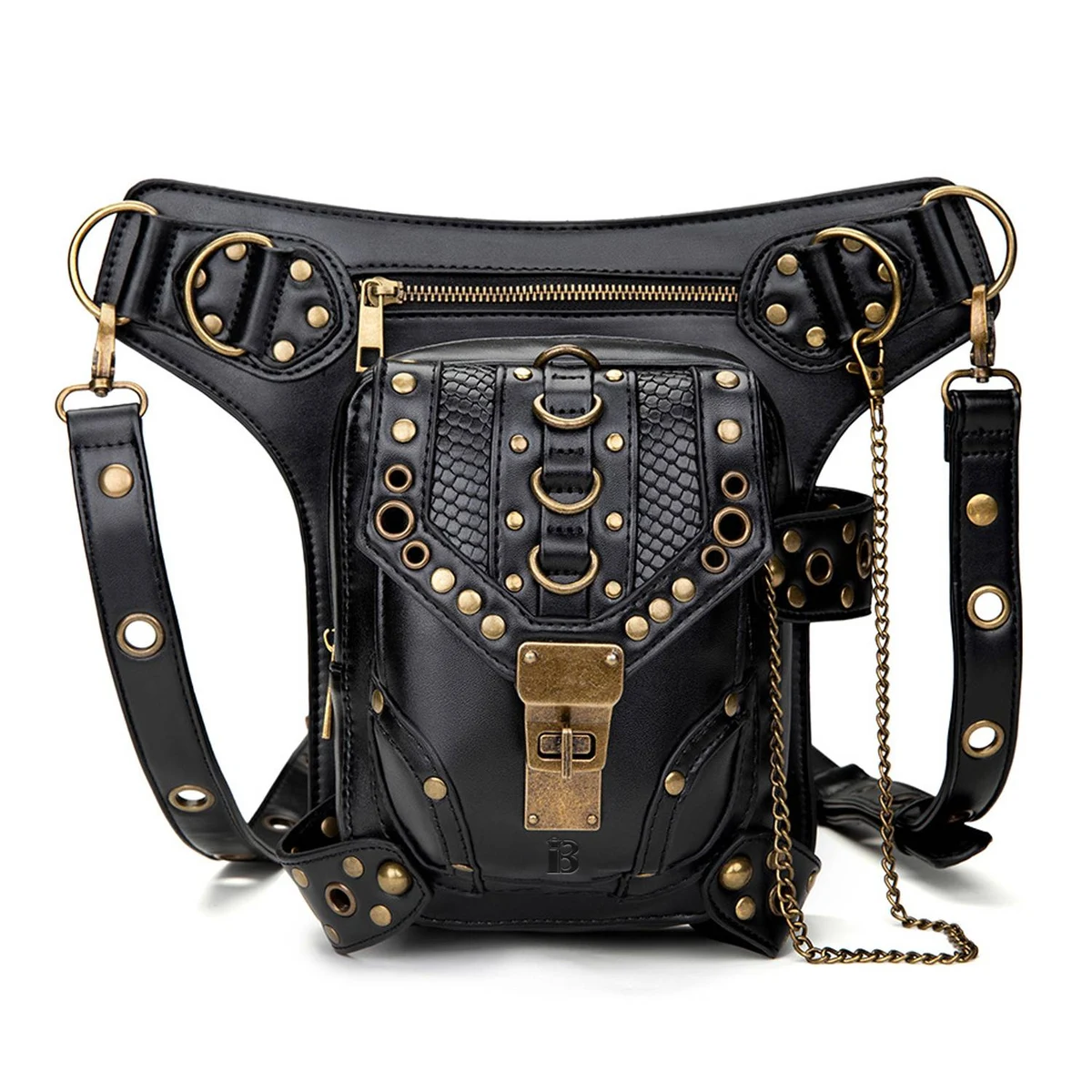 PU Leather Punk Retro Motorcycle Crossbody Bag 1