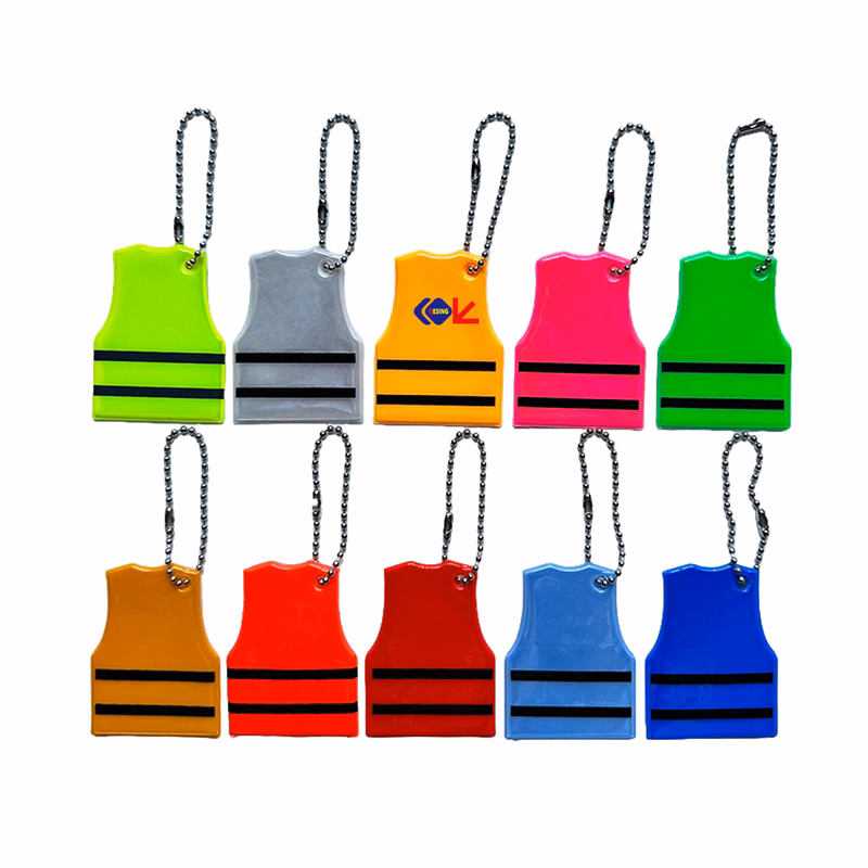 Night PVC Reflective Pendant Vest Keychain Gift