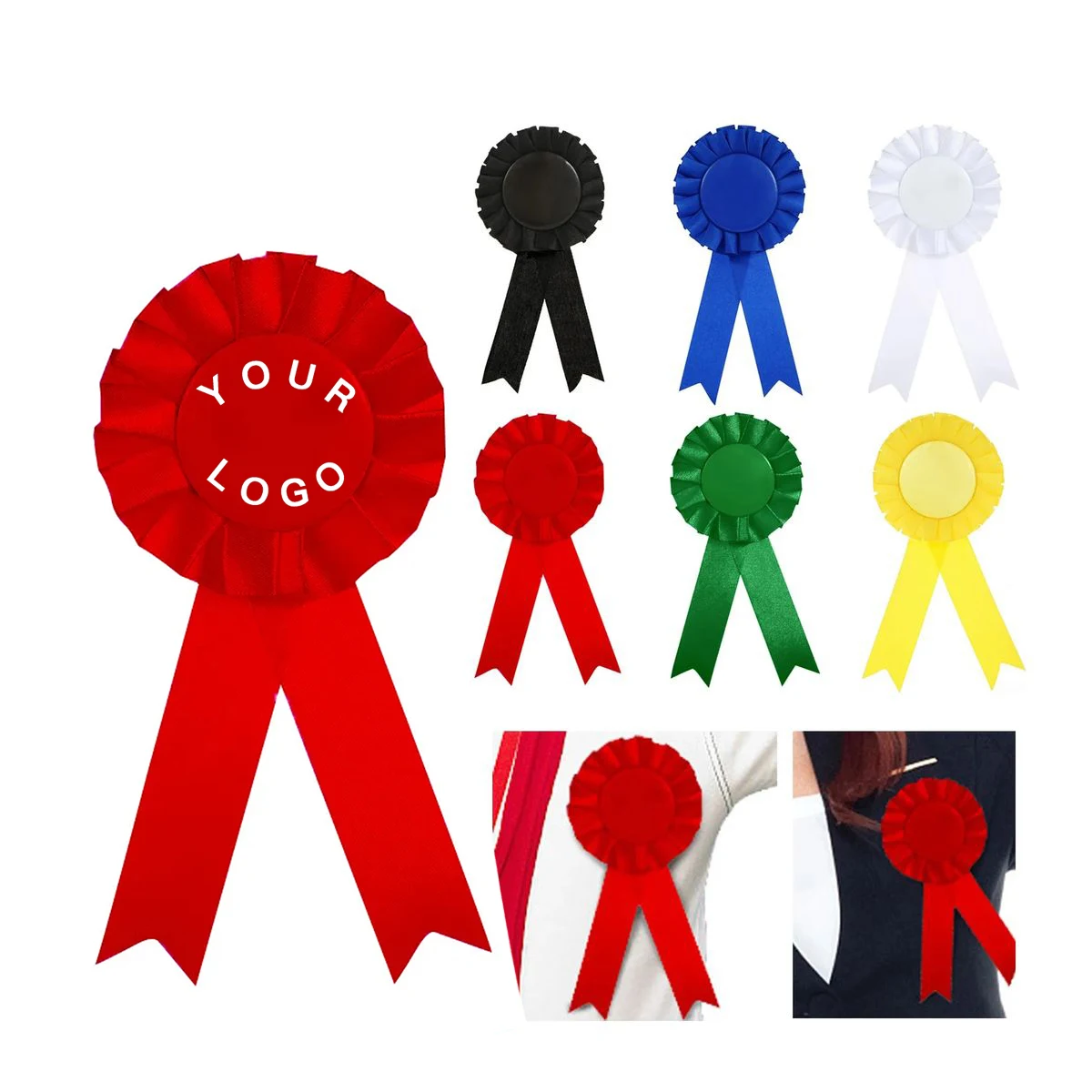 Metal Pin Badge with Printed Ribbon 1