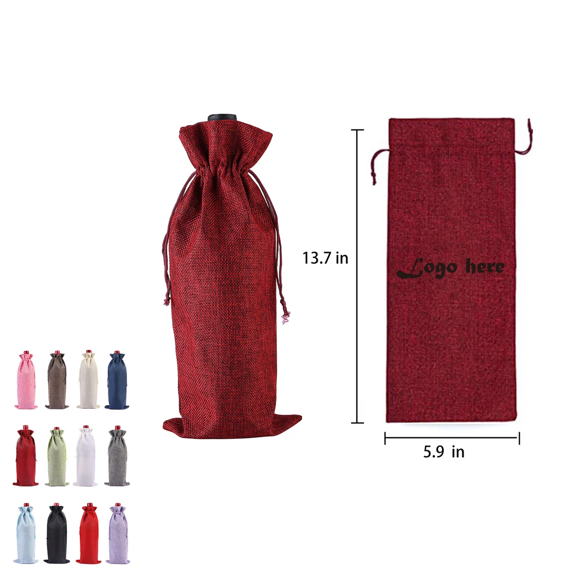 Wine Bags Drawstring Champagne 1