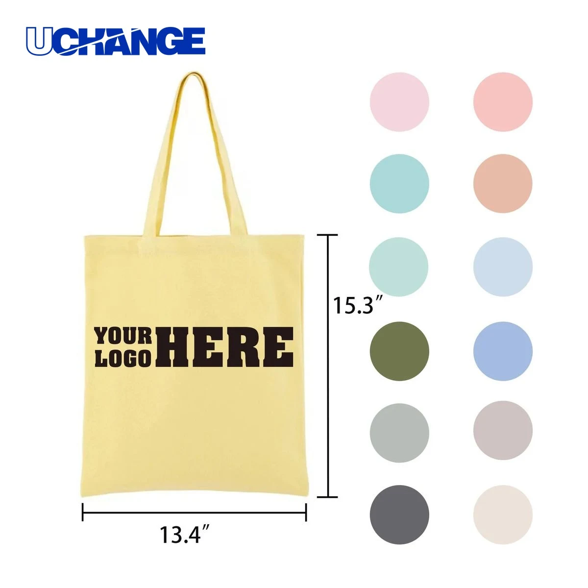 13" x 15" Custom Canvas Tote Bag, custom tote bag with logo imprint 1