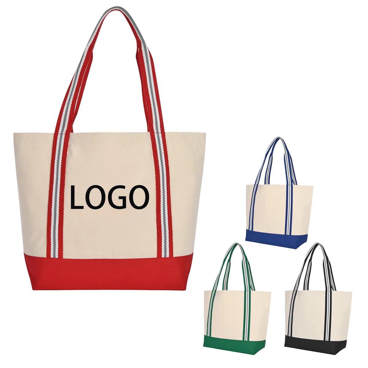 Canvas Tote Bag Inner Zipper Pocket, custom tote bag with logo imprint 1