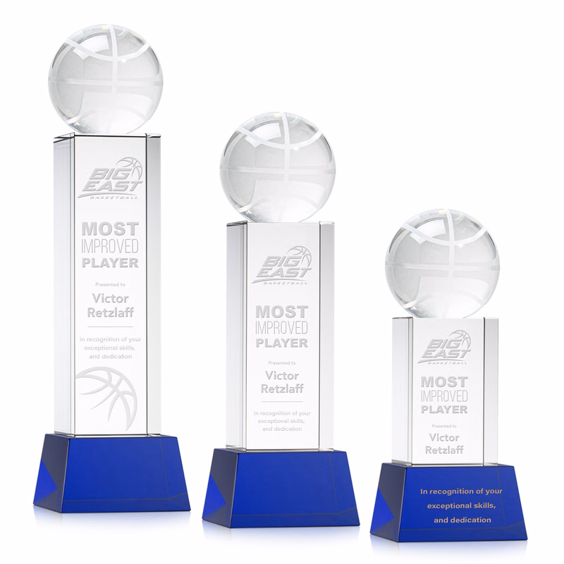 Basketball Award on Belcroft Base - Blue