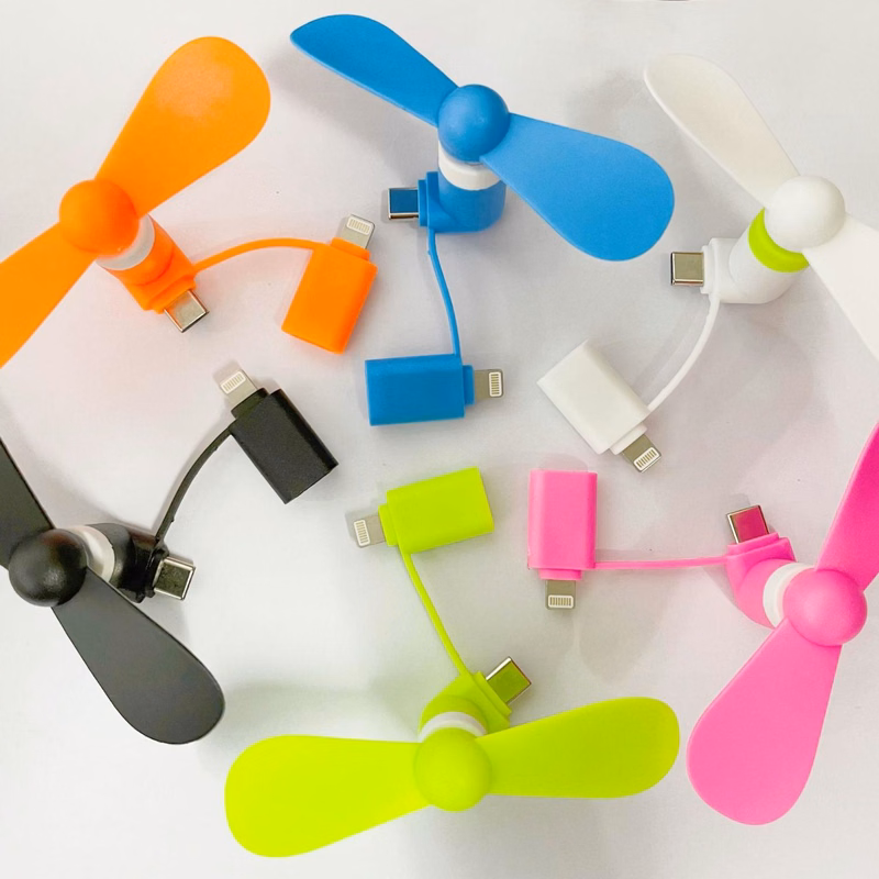 Mini USB Fan Dual with Lightning and USB C