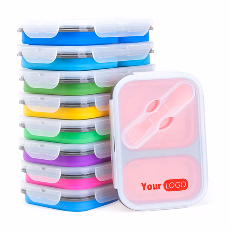 Folding Silicone Food Container With Fork