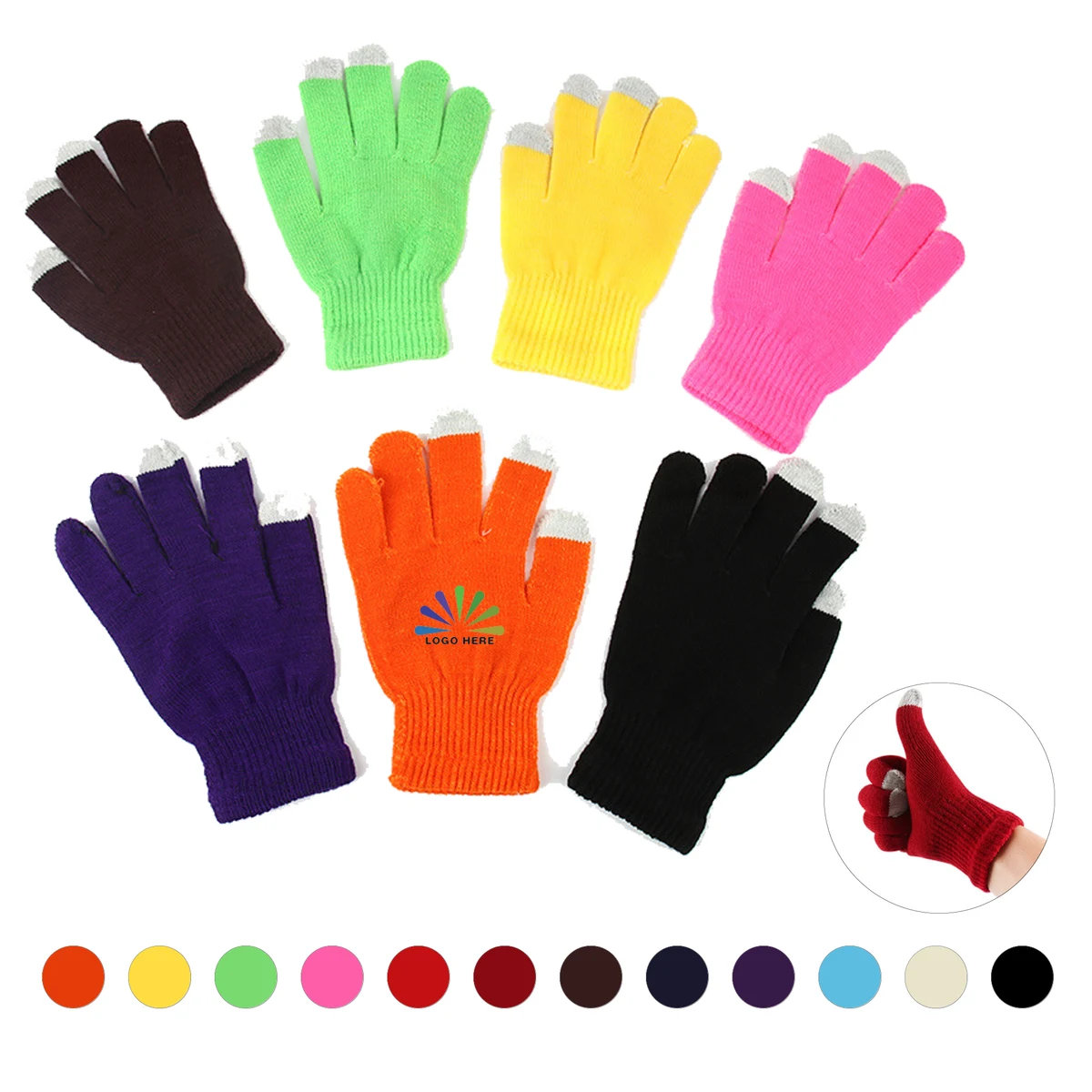 Warm Knit Touchscreen Gloves For Adults And Youth 1