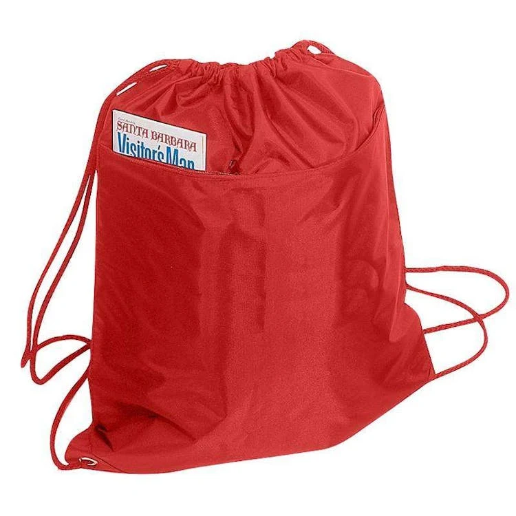 Drawstring Tote Bags - Red 1