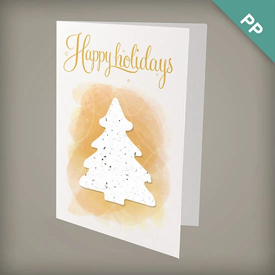 Evergreen Tree Plantable Personalized Christmas Cards 1