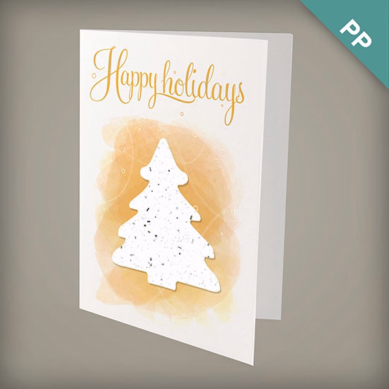 Evergreen Tree Plantable Personalized Christmas Cards