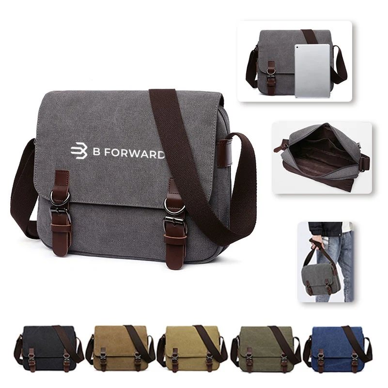 Vintage Canvas Crossbody Messenger Bag 1