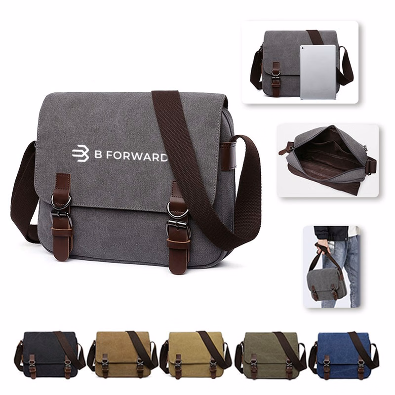 Vintage Canvas Crossbody Messenger Bag