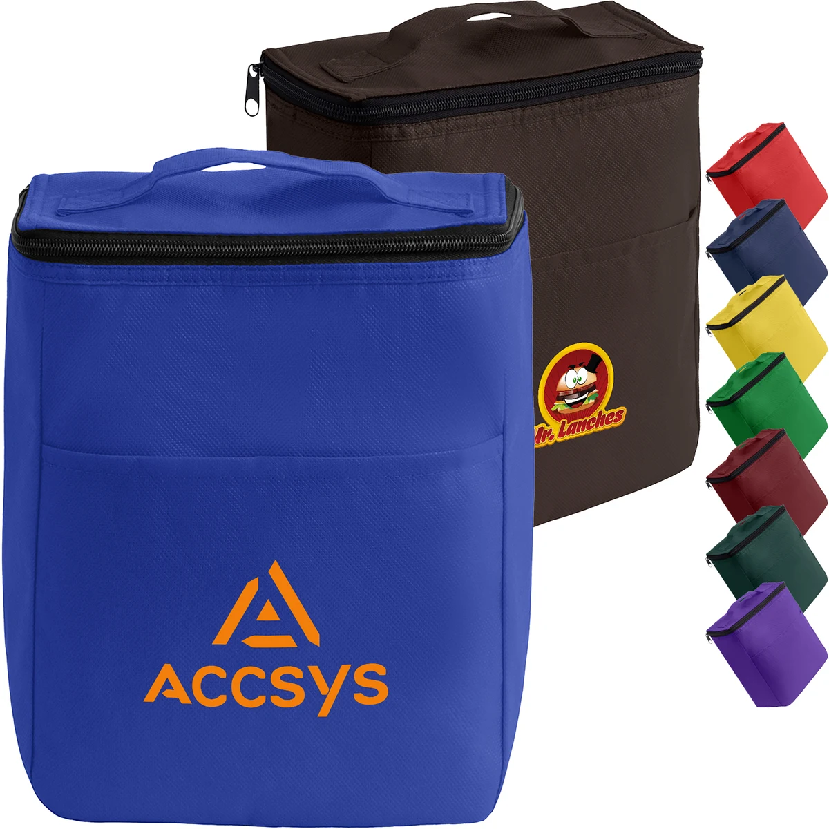Non-woven Food Safe Foil Lining Lunch Bag w/ Zipper closure 1