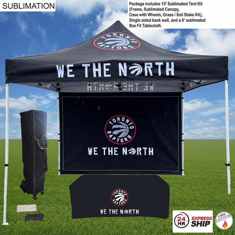 24Hr Express Ship - Deluxe Event Package, 10' Tent kit, Single sided backwall, 6' Box Fit Tablecloth