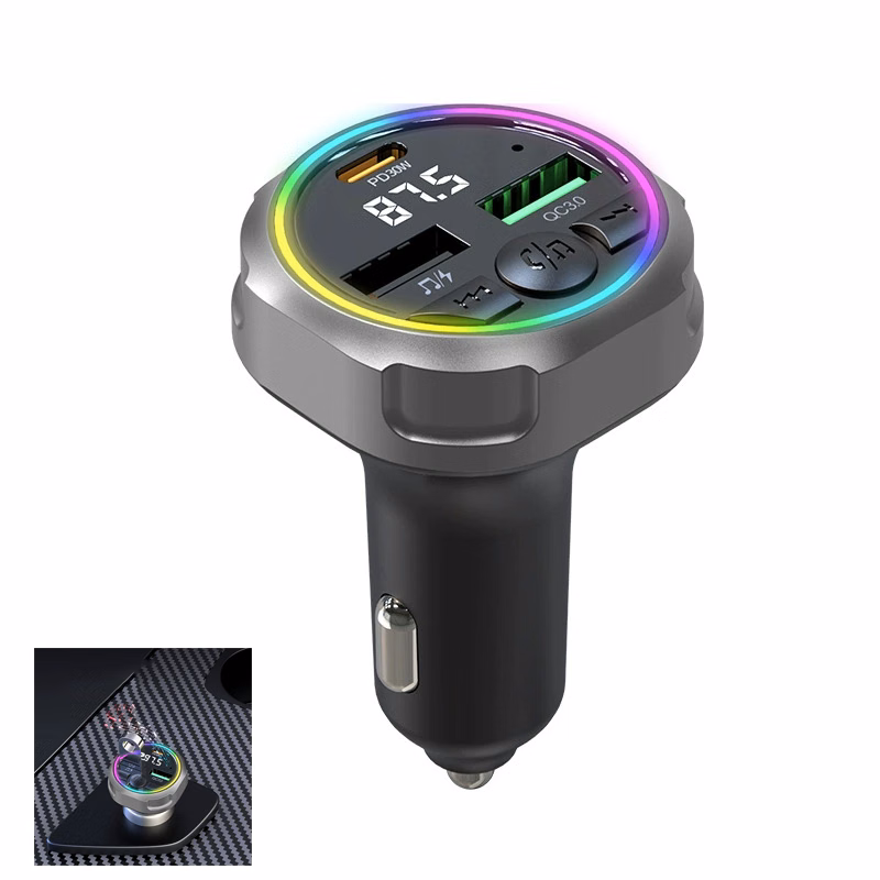 New Car Bluetooth Charger with Multicolor Breathing Light