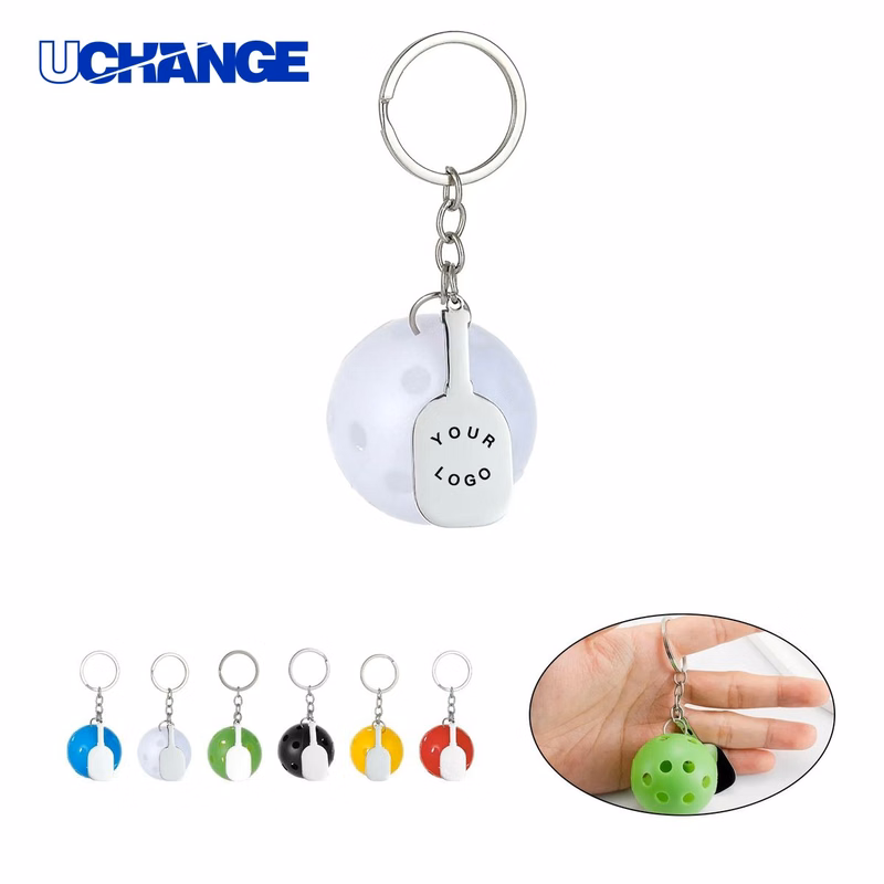 Stainless Steel Pickleball Key Ring Keychain Durable