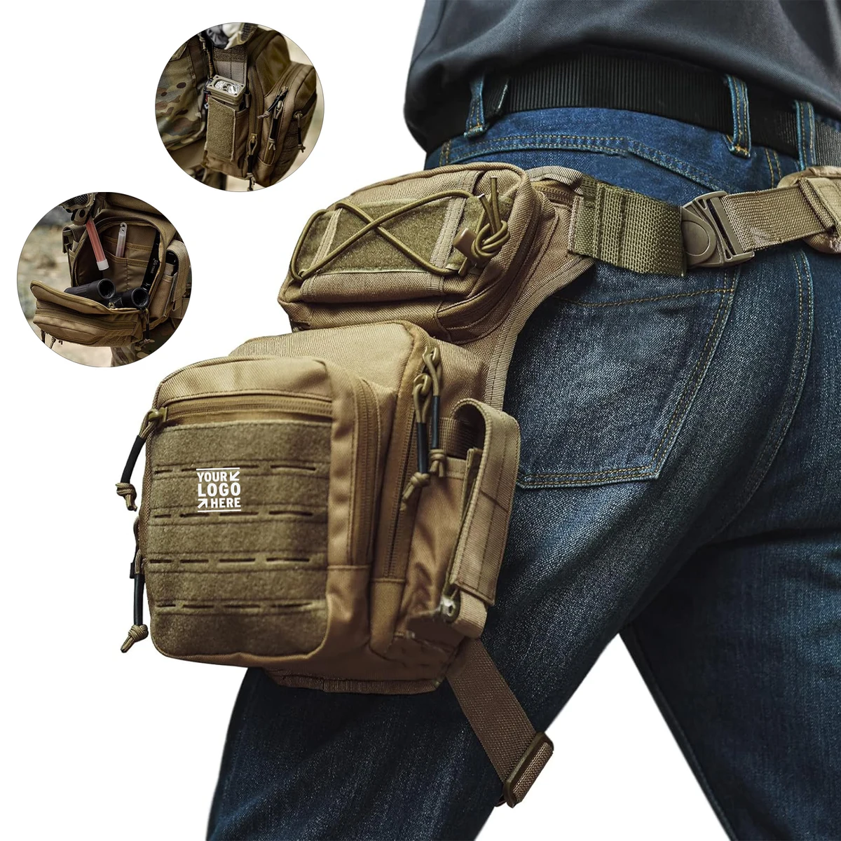 Men Women Multifunctional Outdoor Hiking Drop Leg Bag Military Tactical Thigh Pack Pouch 1