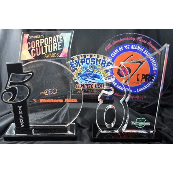 Custom Shaped Acrylic With Full Color Print On Black Acrylic Base 1