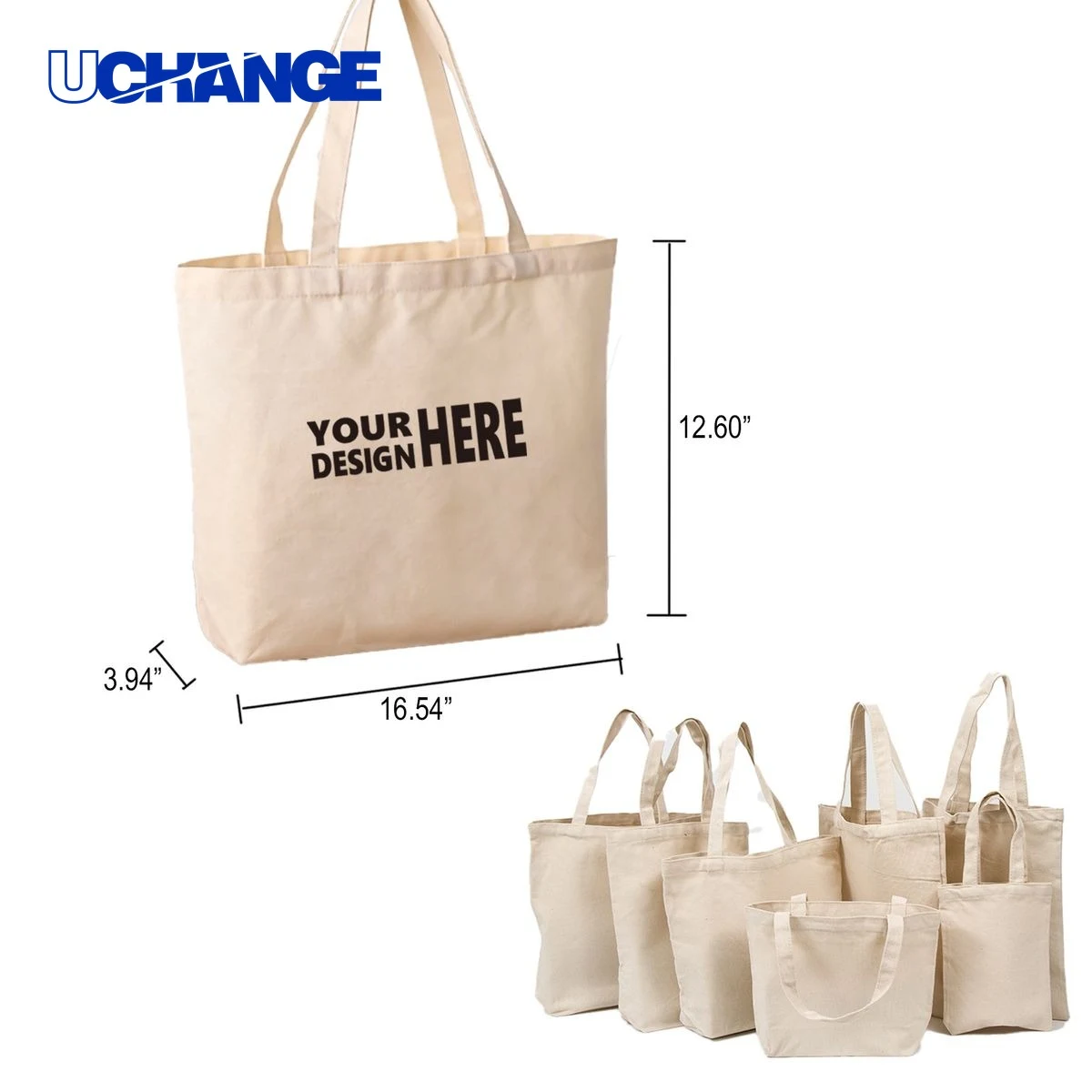Natural Cotton Canvas Tote Bag, custom tote bag with logo imprint 1