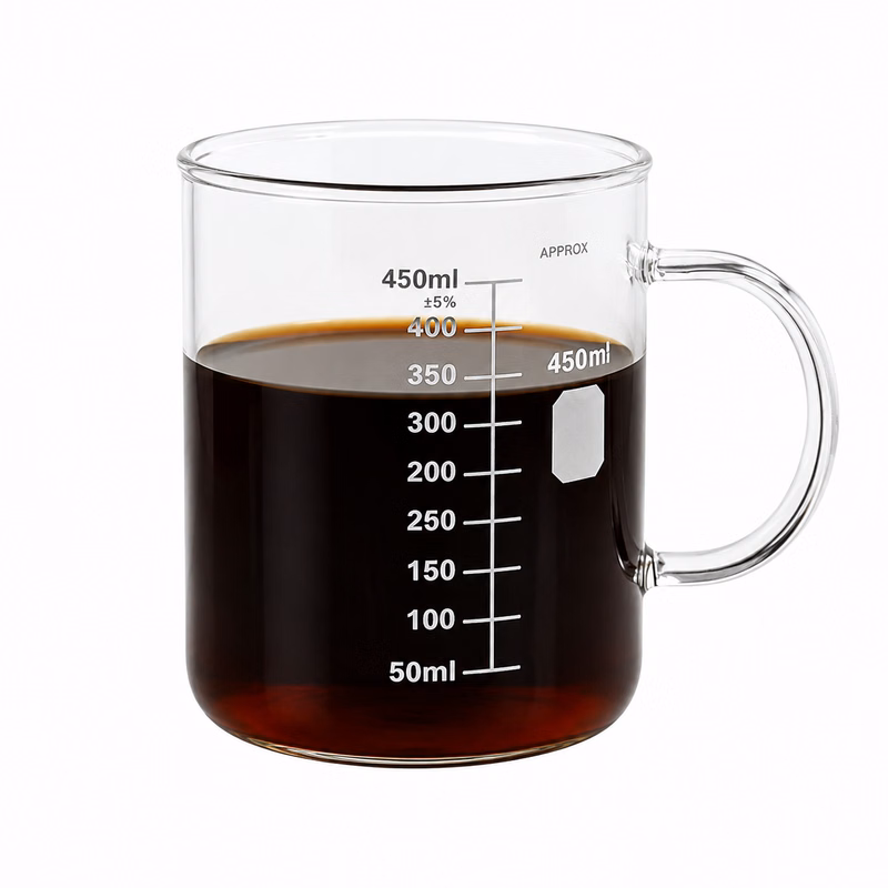 450ml glass beaker with handle