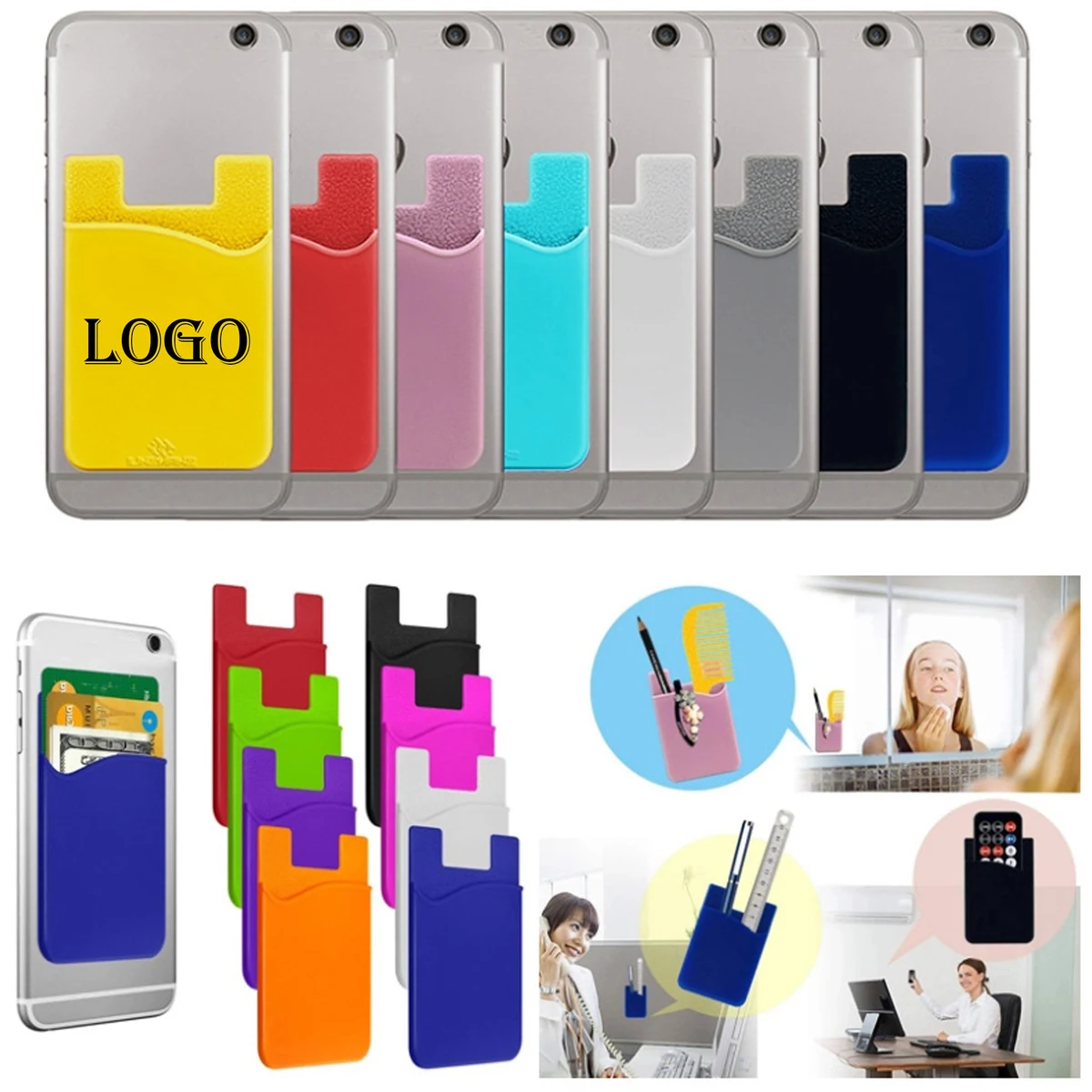 Portable Silicone Phone Card Sleeve MOQ50 1