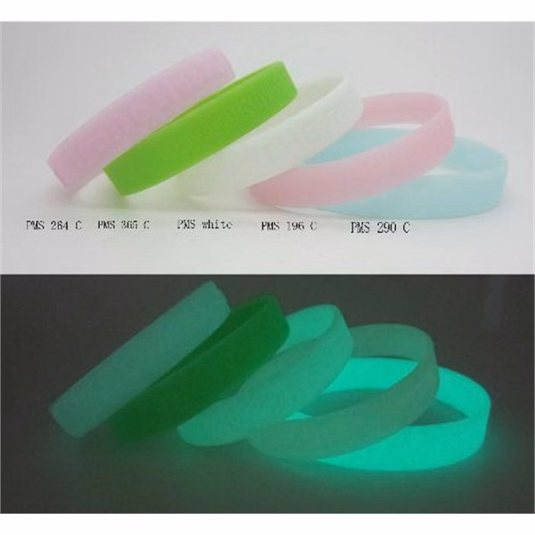 glowing debossed silicone bracelet wristbands